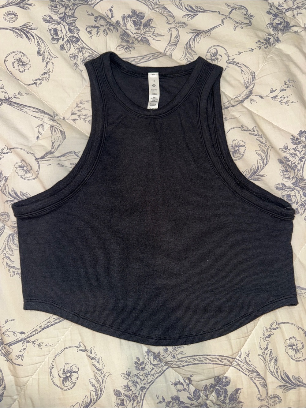 lululemon athletica Hold Tight Black Ribbed Cropped Tank